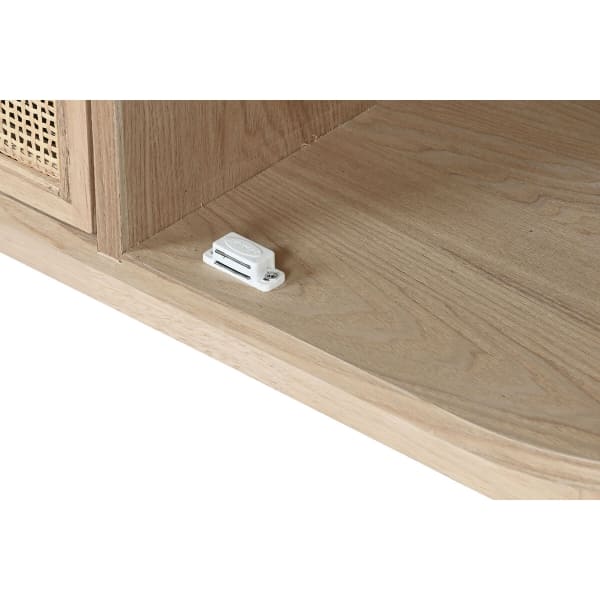 Mueble TV de madera natural y ratán