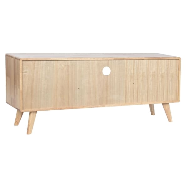 TV Unit in Light Natural Wood and Cannage