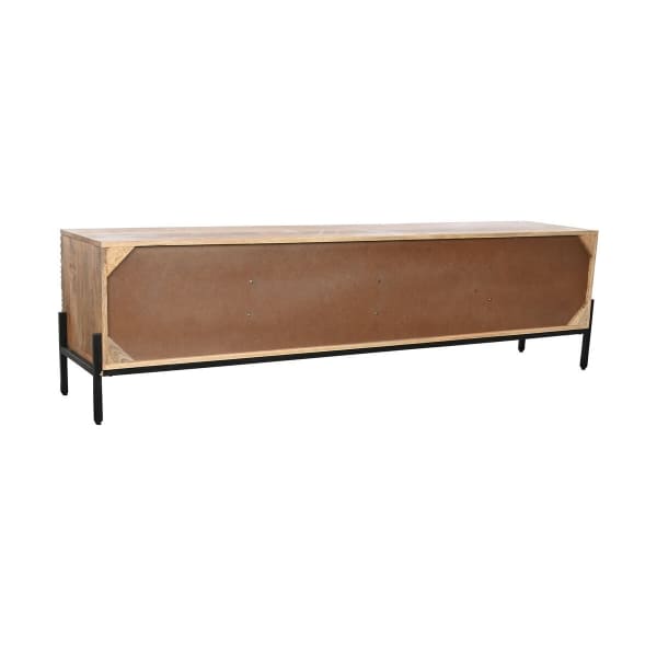 Contemporary African TV Stand in Mango Wood and Metal