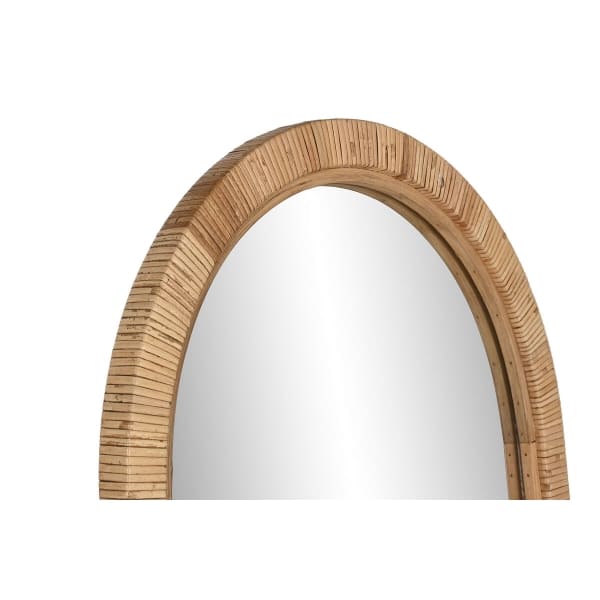 Standing Mirror "BALI" Wood and Natural Rattan