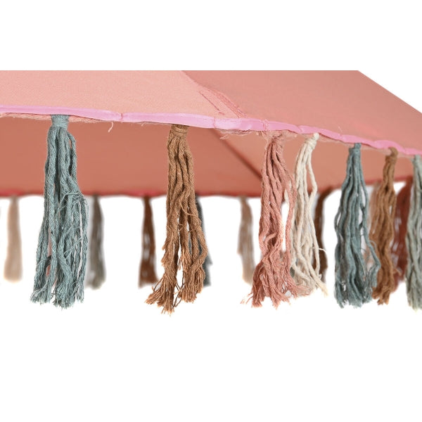Balinese Parasol With Fringe Coral Color Home Decor