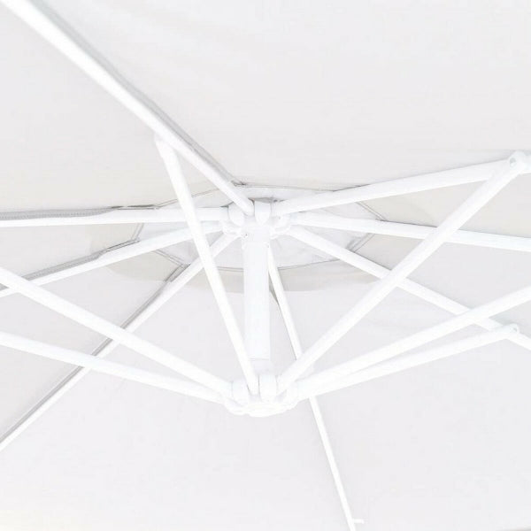 Parasol Déporté Inclinable Rotatif Home Decor Blanc
