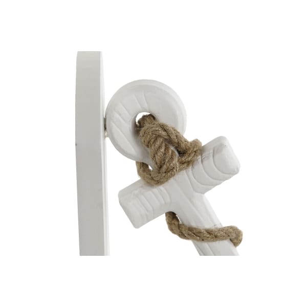 White Marine Anchors and Rope Bookends