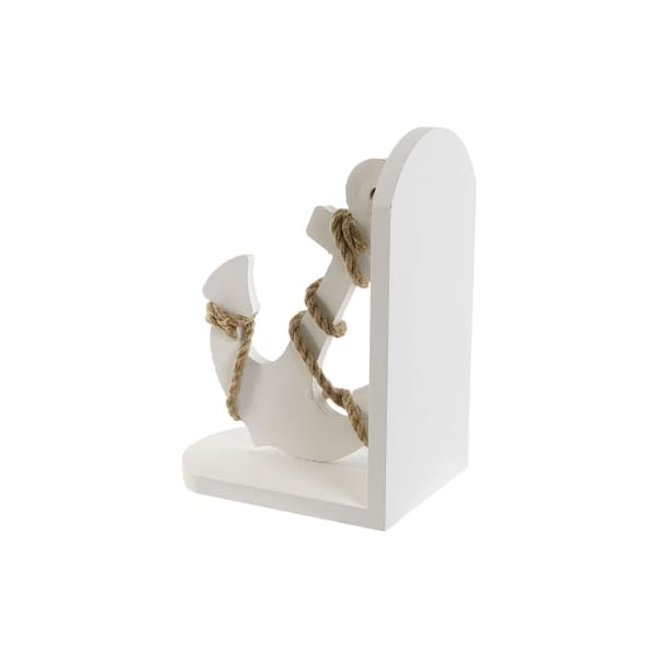 White Marine Anchors and Rope Bookends