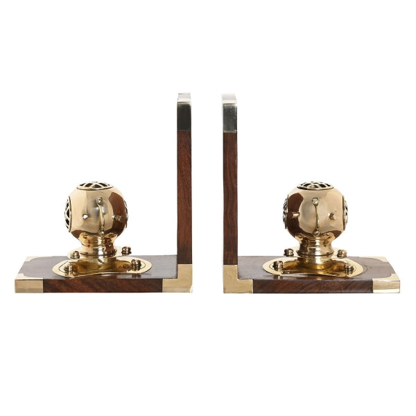 Porte Livre Design Scaphandre Vintage Home Decor Marron et Doré