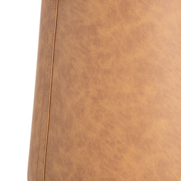 Puf de diseño contemporáneo de cuero sintético marrón