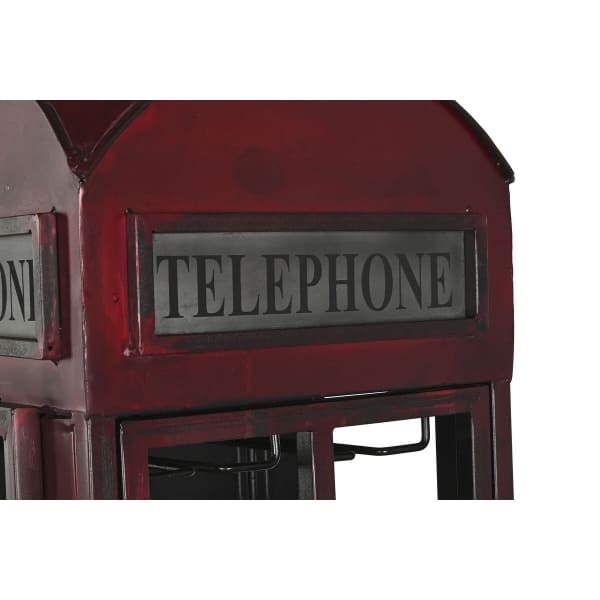 Meuble à Bouteilles de Vin Design Cabine Téléphonique Britannique Vintage Rouge