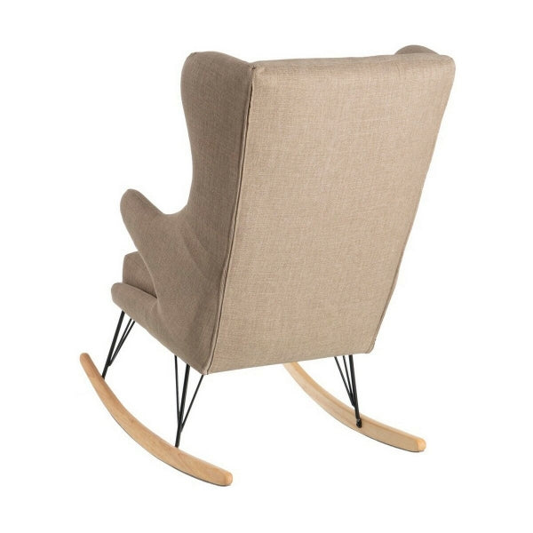 Rocking Chair à Accoudoirs Home Decor Taupe et Bois