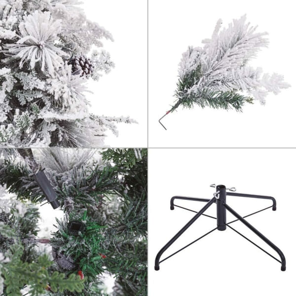 Snowy Effect Christmas Tree in Green and White PVC 180 cm
