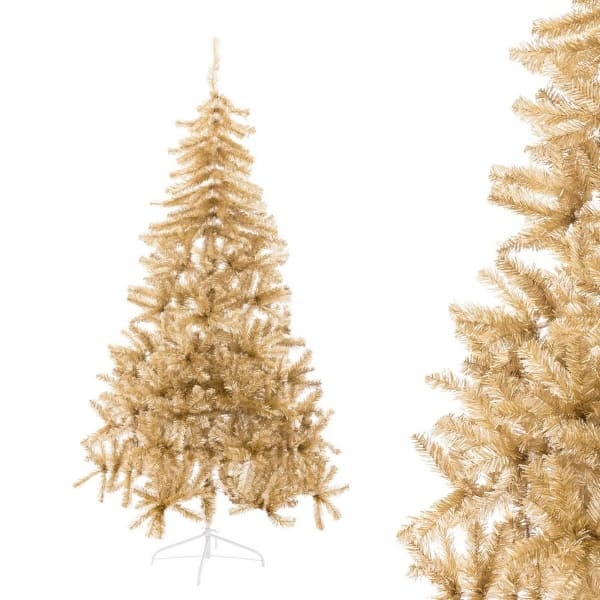 Árbol de Navidad grande de plástico dorado 210 cm