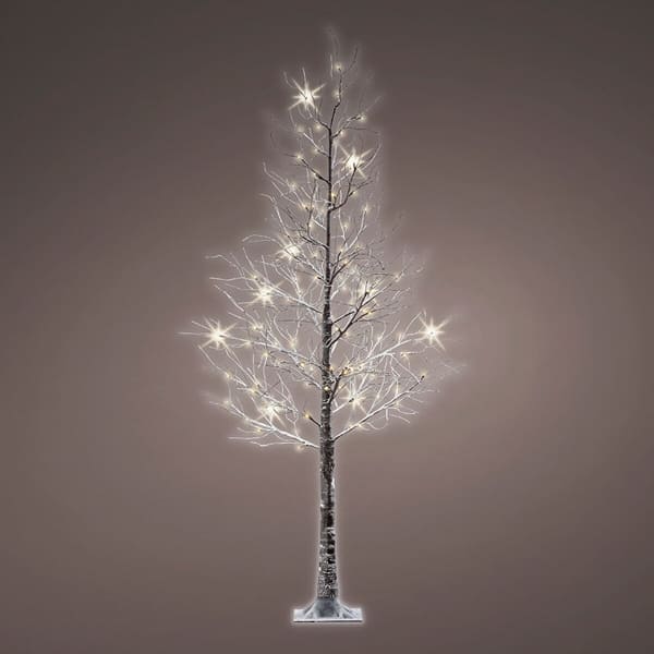 Sapin de Noël Décoratif pour Extérieur avec Lumières LED Effet Enneigé 80 x 80 x 125 cm