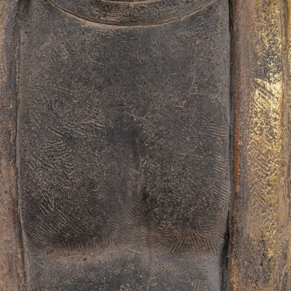 Sculpture Bouddha Résine Marron et Dorée