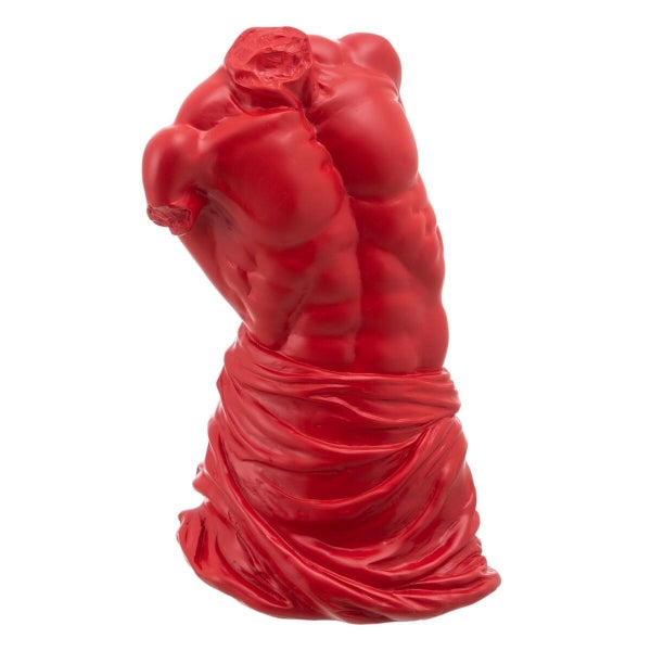 Statuette Décorative Buste Romain Rouge en Résine