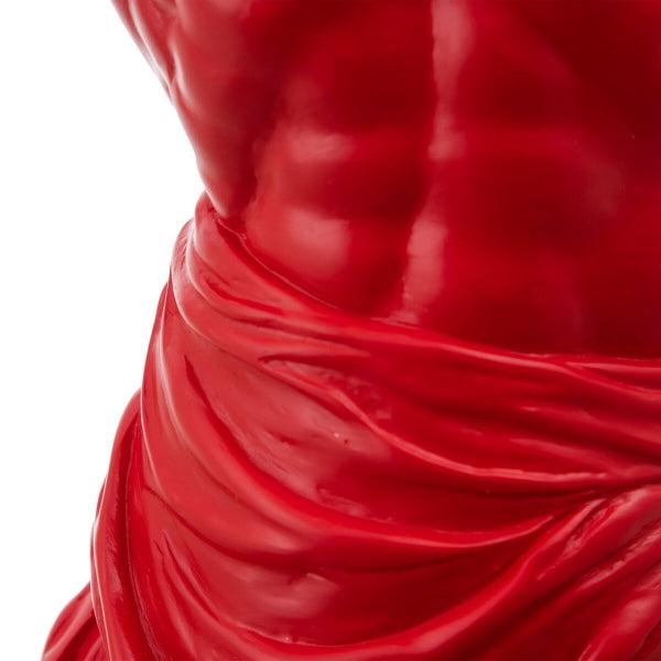 Estatuilla Decorativa Home Decor Busto Romano Rojo en Resina 