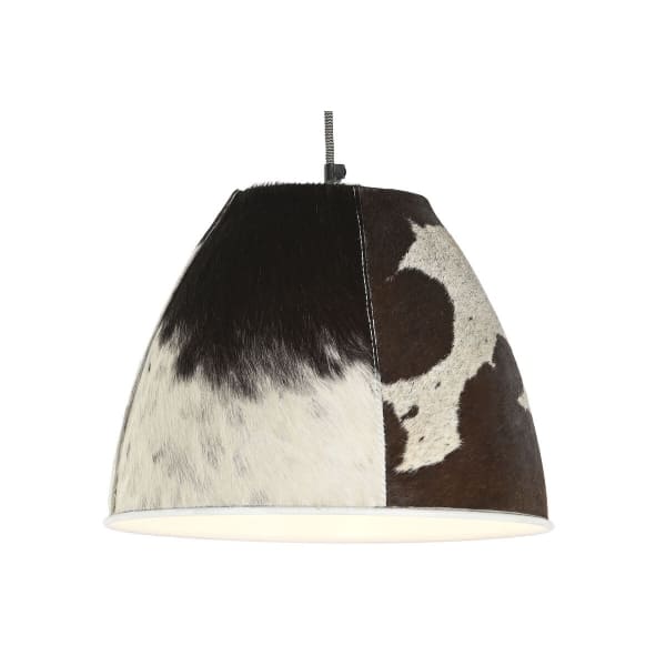 Suspension Luminaire Design Peau de Vache Noir et Blanc (34 x 34 x 28 cm)