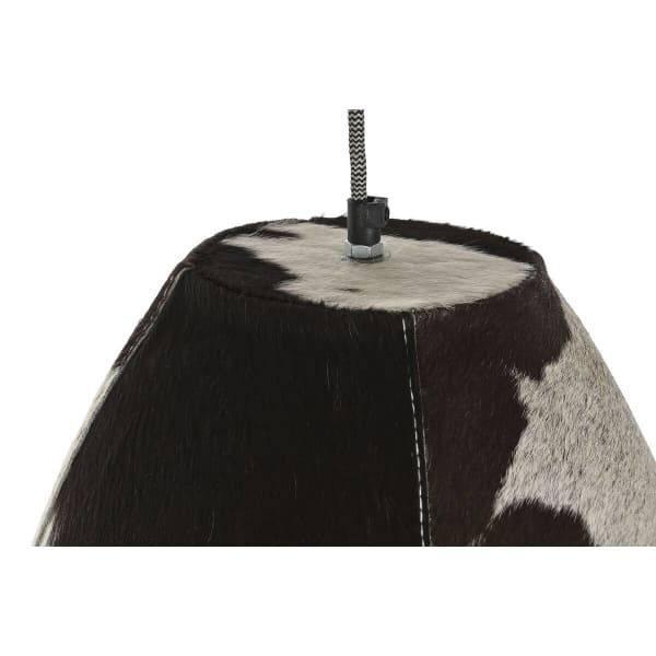 Suspension Luminaire Design Peau de Vache Noir et Blanc (34 x 34 x 28 cm)