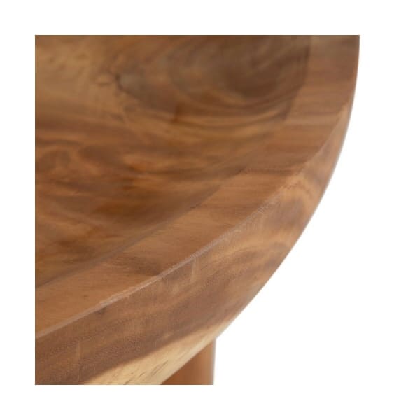 Table Basse Ronde Contemporaine en Bois Massif Home Decor (80 x 80 x 50 cm)