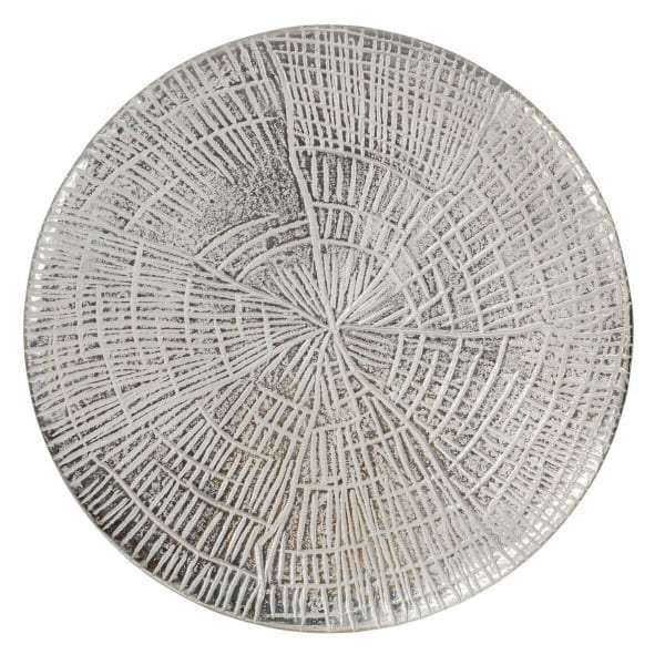 Mesa de centro circular de aluminio plateado (60 x 60 x 40 cm)