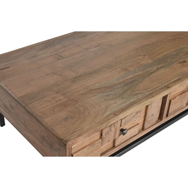 Modern Coffee Table in Solid Acacia and Metal