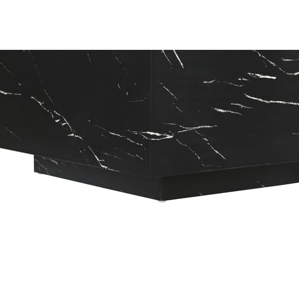 Mesa de centro rectangular de imitación de mármol negro