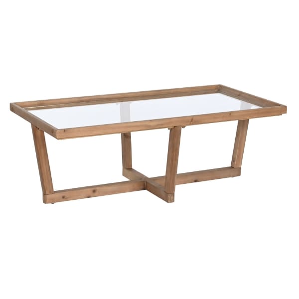 Table Basse Rectangle Verre et Sapin