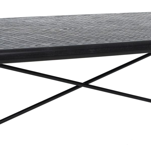 Black Iron and Wood Coffee Table
