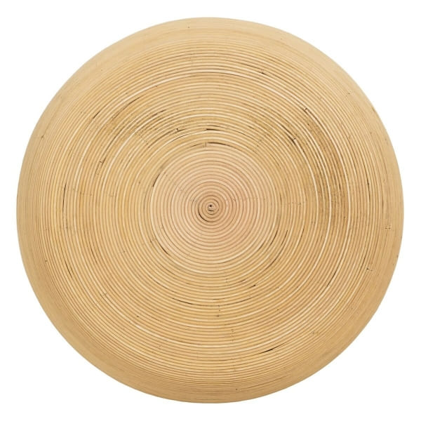 Mesa de centro redonda étnica de bambú