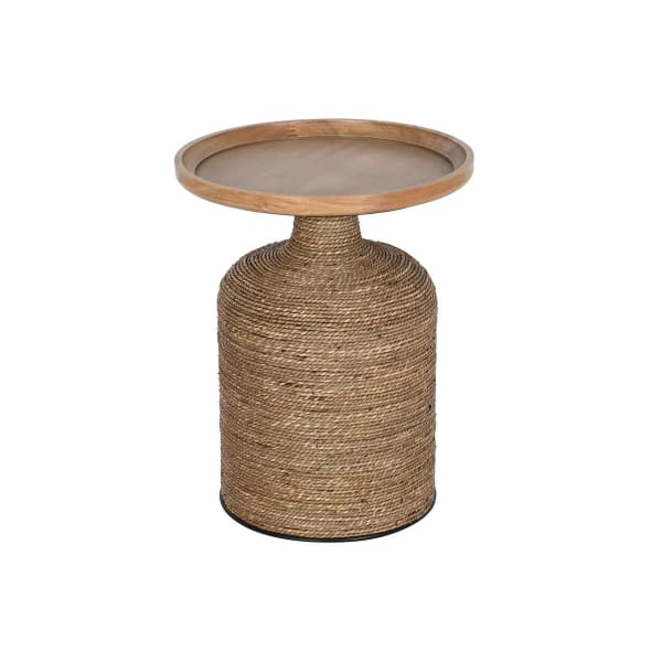 Table d'Appoint Ethnique en Bois Naturel et Corde Tressée