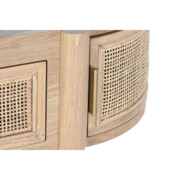 Consola en caña de ratán y madera natural de diseño moderno