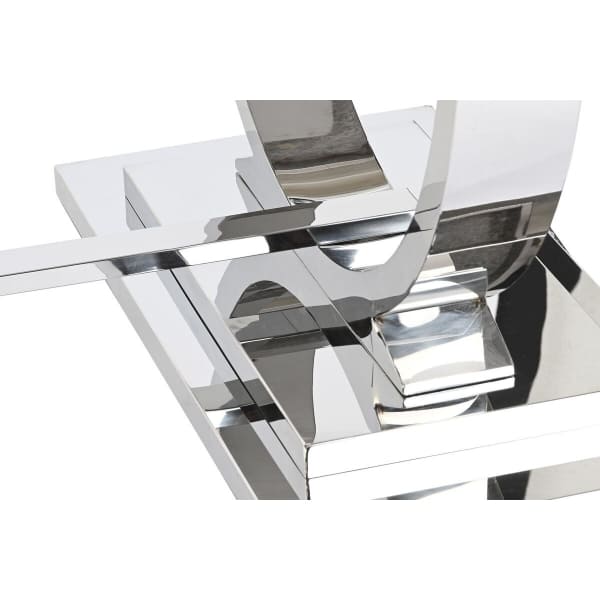Mesa de comedor de diseño de mármol plateado y blanco