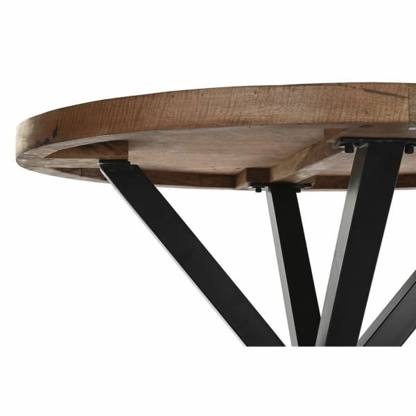 Round Dining Table in Acacia and Black Metal