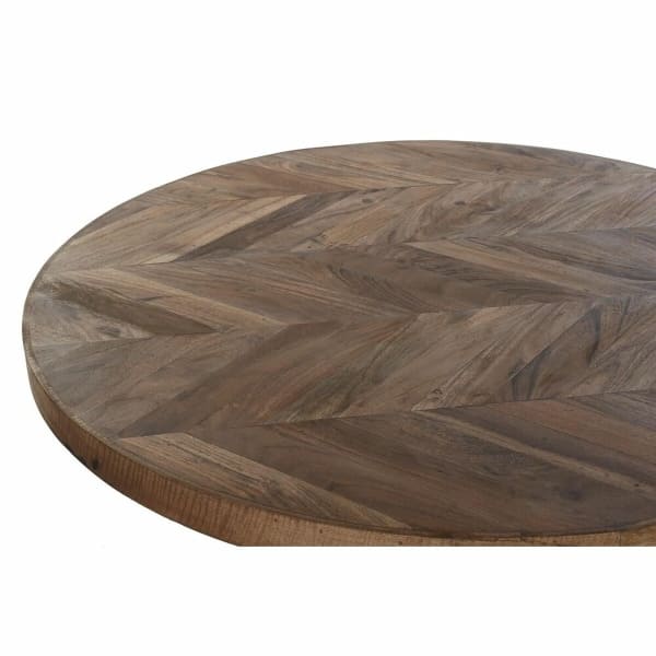 Round Dining Table in Acacia and Black Metal