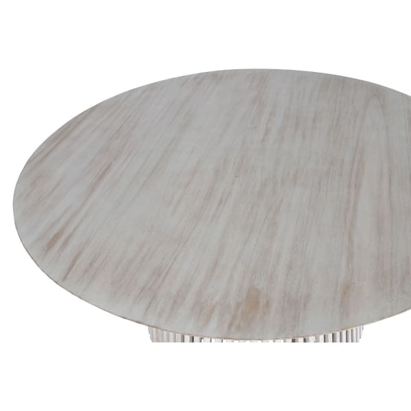 Mesa de comedor redonda grande de madera blanca de Mindi
