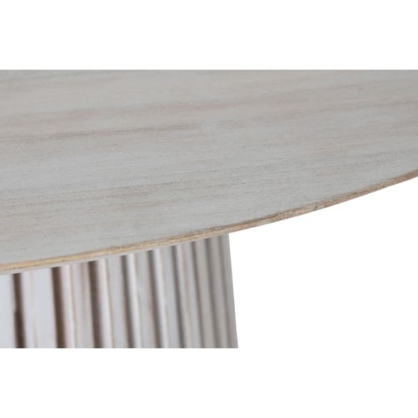 Mesa de comedor redonda grande de madera blanca de Mindi
