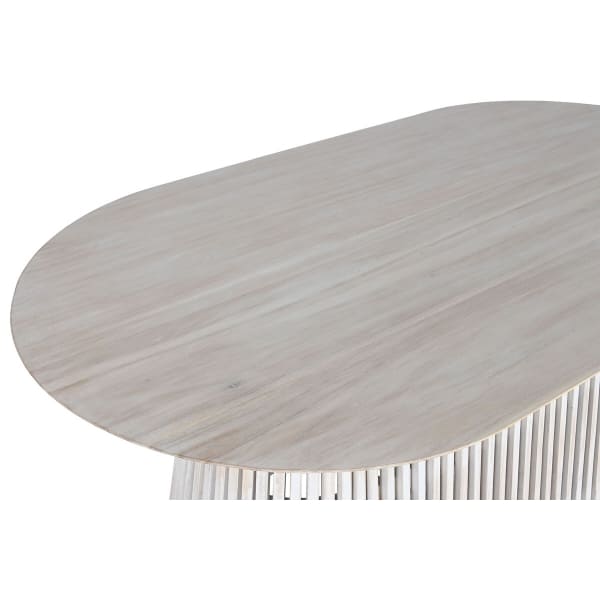 Mesa de comedor ovalada de madera blanca de Mindi