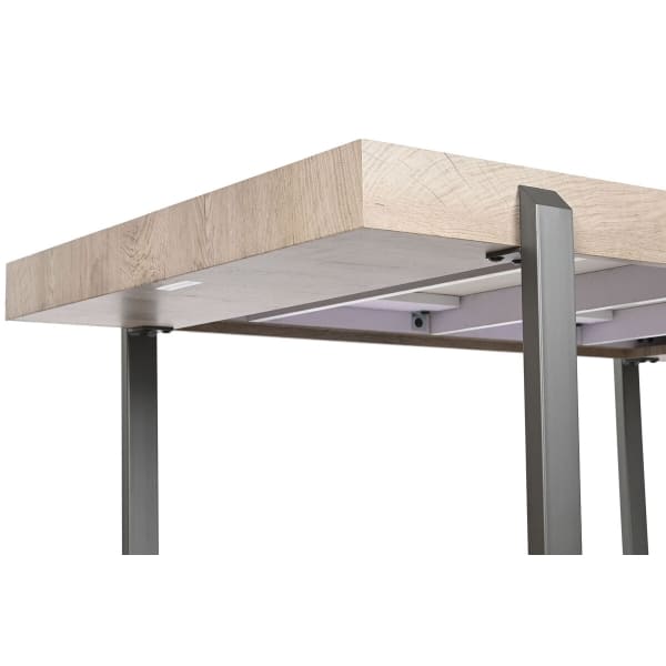 Metal Dining Table, White Marble Wood 150 x 85 x 75 cm