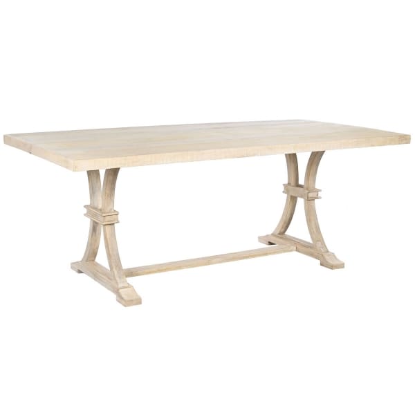 Table à Manger en Bois de Manguier Décapé et Pieds Sculptés