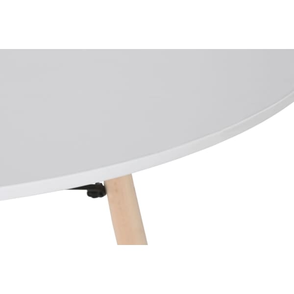 Scandinavian Round Dining Table in White Wood