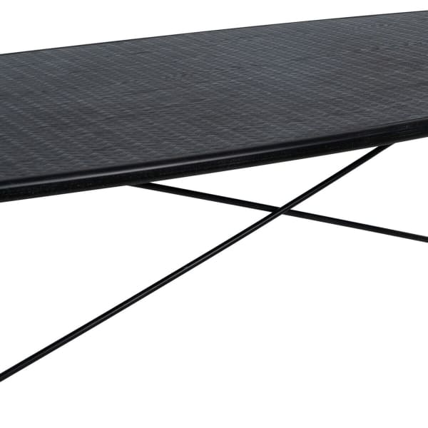 Black Iron and Wood Dining Table (180 x 90 cm)