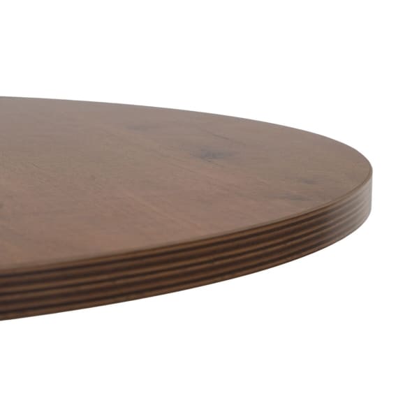 Round Wood and Black Iron Restaurant Table (80 x 80 x 75 cm)