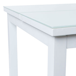 Table Basse de Jardin Relevable Home Decor Verre Trempé et Aluminium Blanc