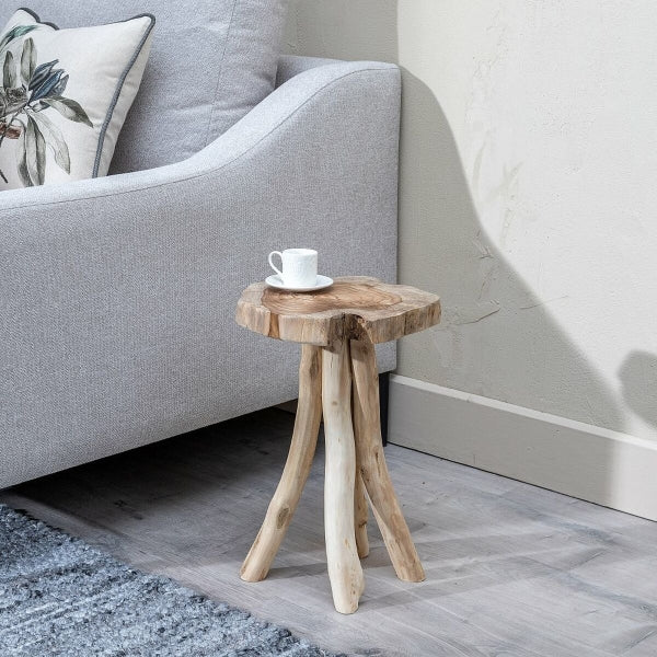 Atypical Side Table Home Decor Carved Solid Wood