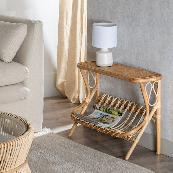Design side table Bali Home decor Natural wood and Rattan