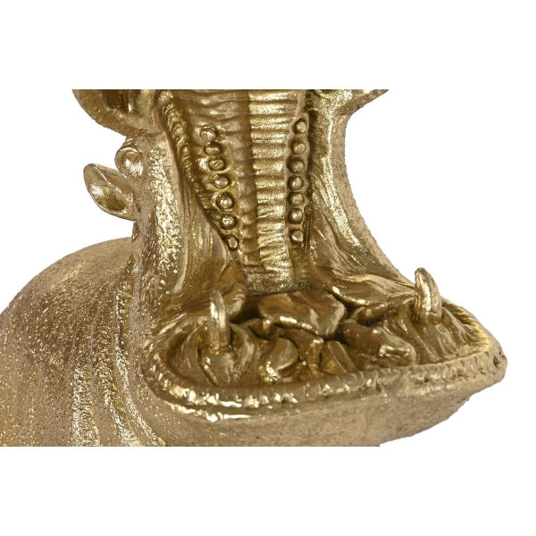 Side table Hippopotamus Golden Resin and Glass (60 x 49 x 58 cm)