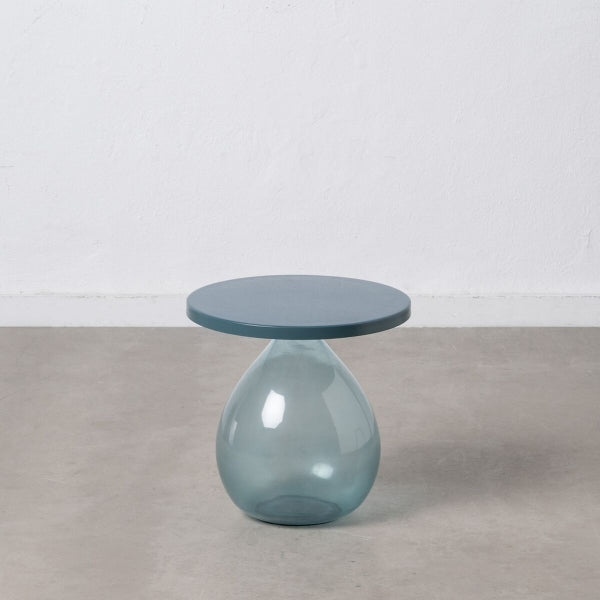 Home Decor Blue Blown Glass Side Table