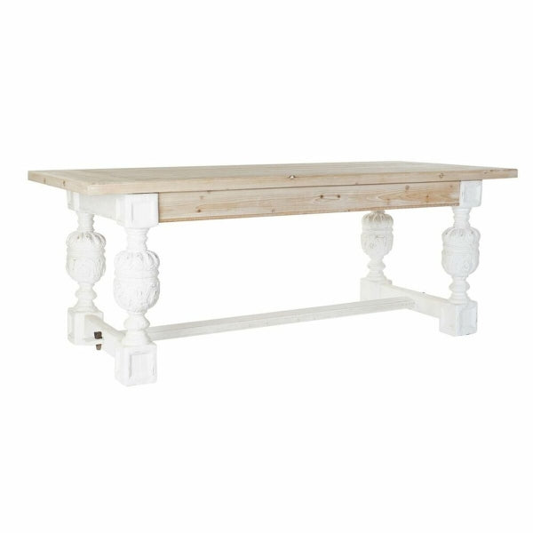 Neoclassical Distressed Fir Wood Dining Table Home Decor
