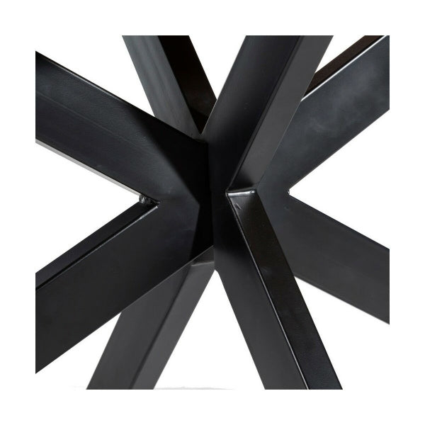 Mesa de comedor ovalada Loft Design Madera maciza y metal negro