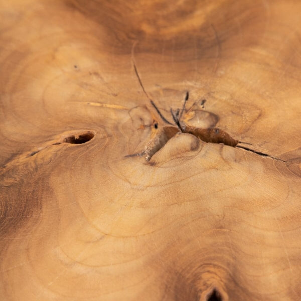Mesas de centro nido de diseño africano en madera maciza de teca