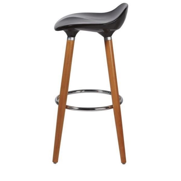 Set of 4 Nordic Stools Without Backrest Black and Brown (39 x 33 x 70 cm)