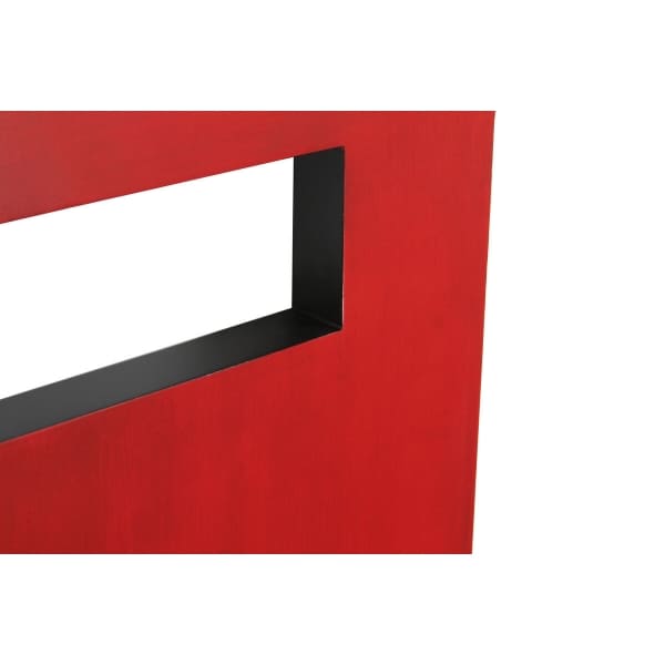 Tête de Lit Design Chinois en Bois Rouge et Noir (160 x 4 x 120 cm)
